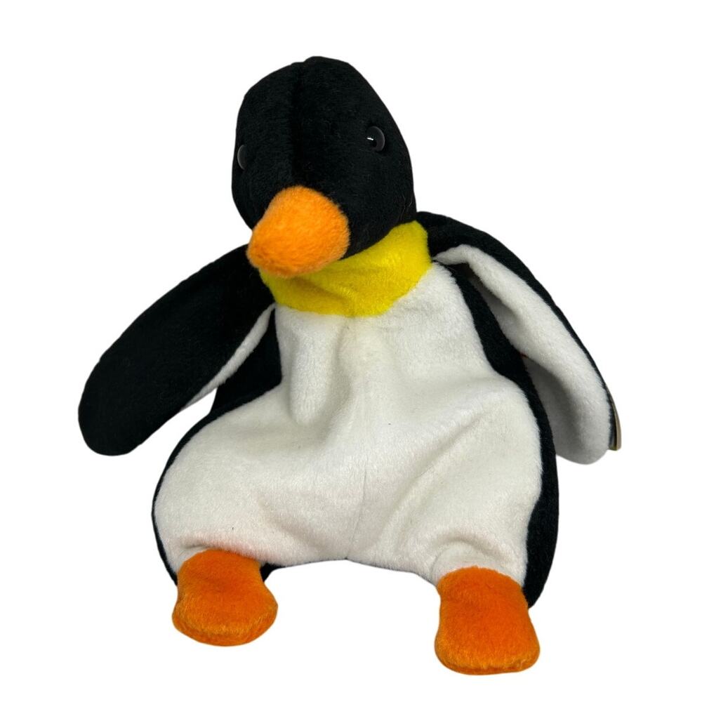 TY BEANIE BABIES WADDLE the PENGUIN 1995 with BONGO TAG Plush Stuffed Animal